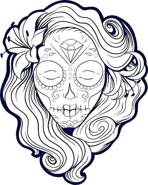 500x626 Pictures Of Skulls To Color Sugar Skull Coloring Pages Coloring