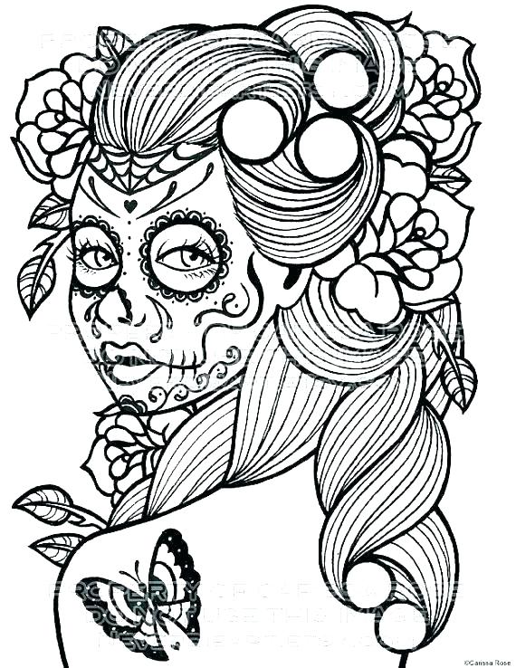 570x738 Sugar Skull Free Coloring Pages Gallery Skull Coloring Sheets