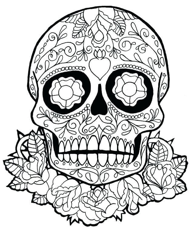 640x765 Coloring Pages Of Skulls Coloring Pages Sugar Skulls Free