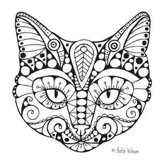 236x236 Free Cat Coloring Page Zentangles Cat Crafts And Craft