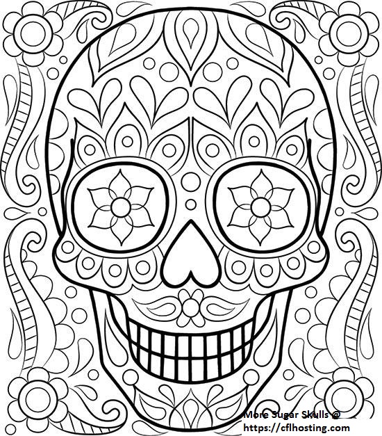 550x627 Sugar Skulls Coloring Pages