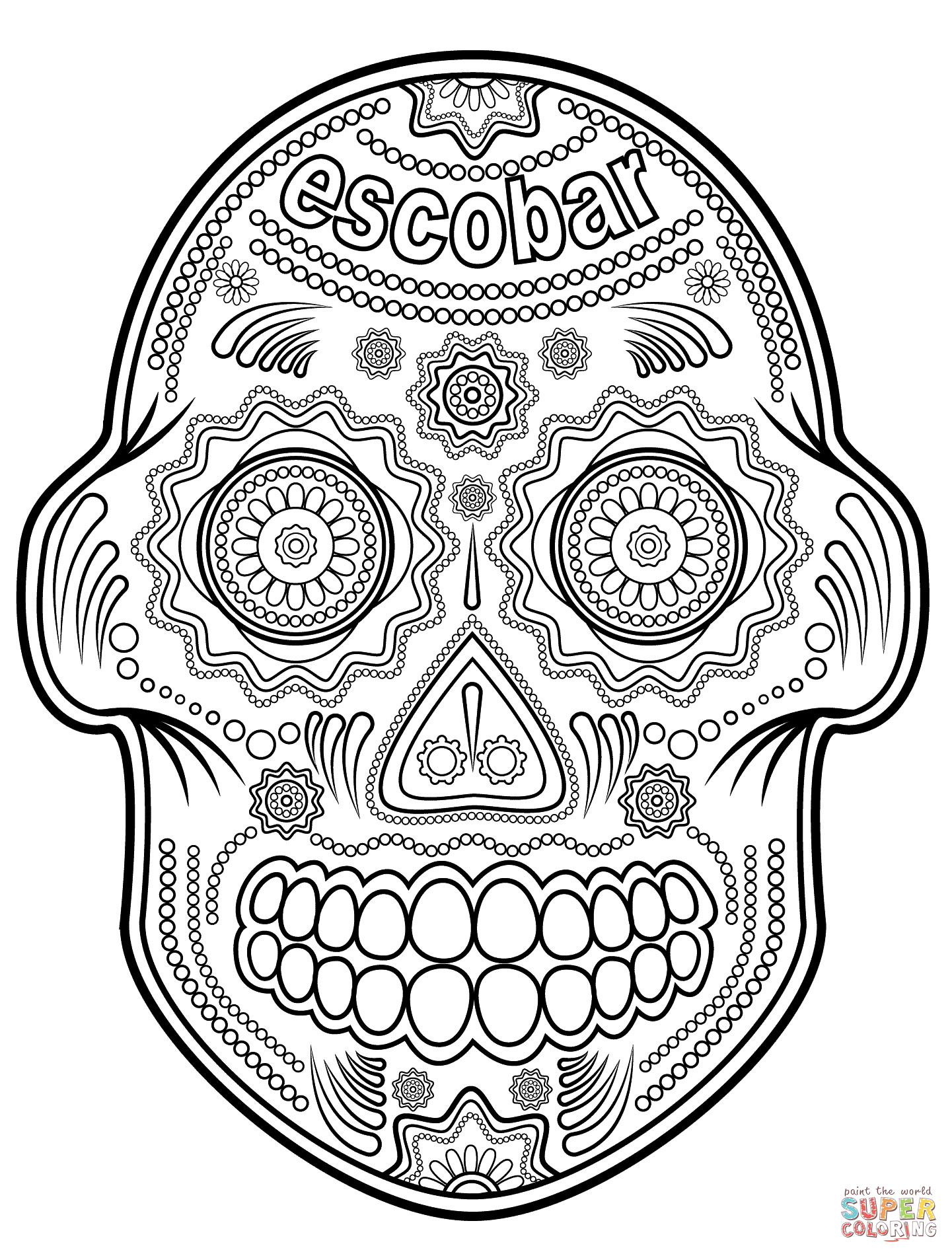 1441x1901 Sugar Skulls Coloring Pages Free Brilliant Skull Printable Acpra