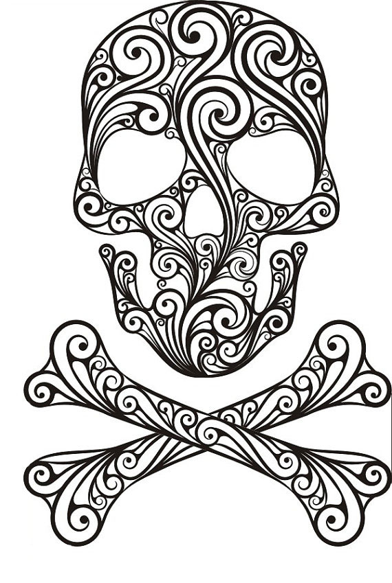 570x849 Sugar Skull Coloring Page
