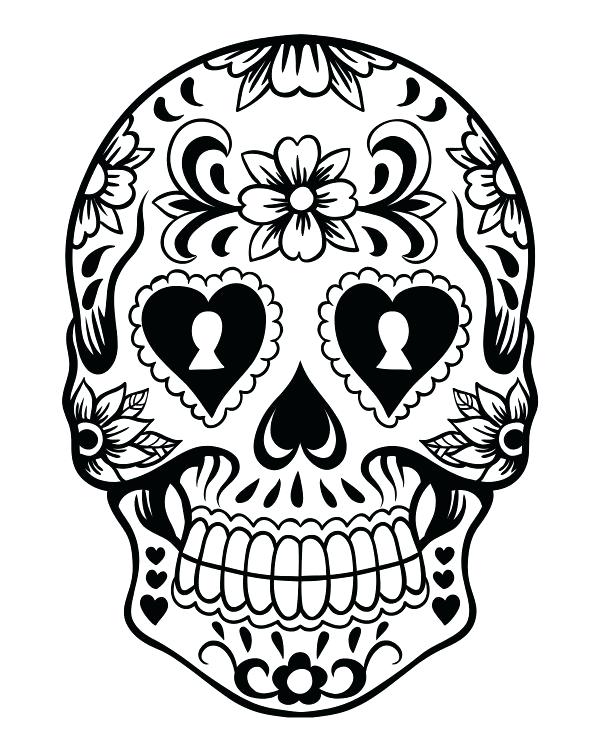600x750 Sugar Skull Coloring Pages For Adults Icontent