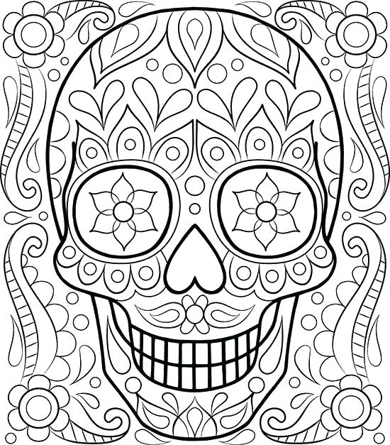 550x627 Sugar Skull Coloring Pages Coloring Page Images Free Sugar Skull