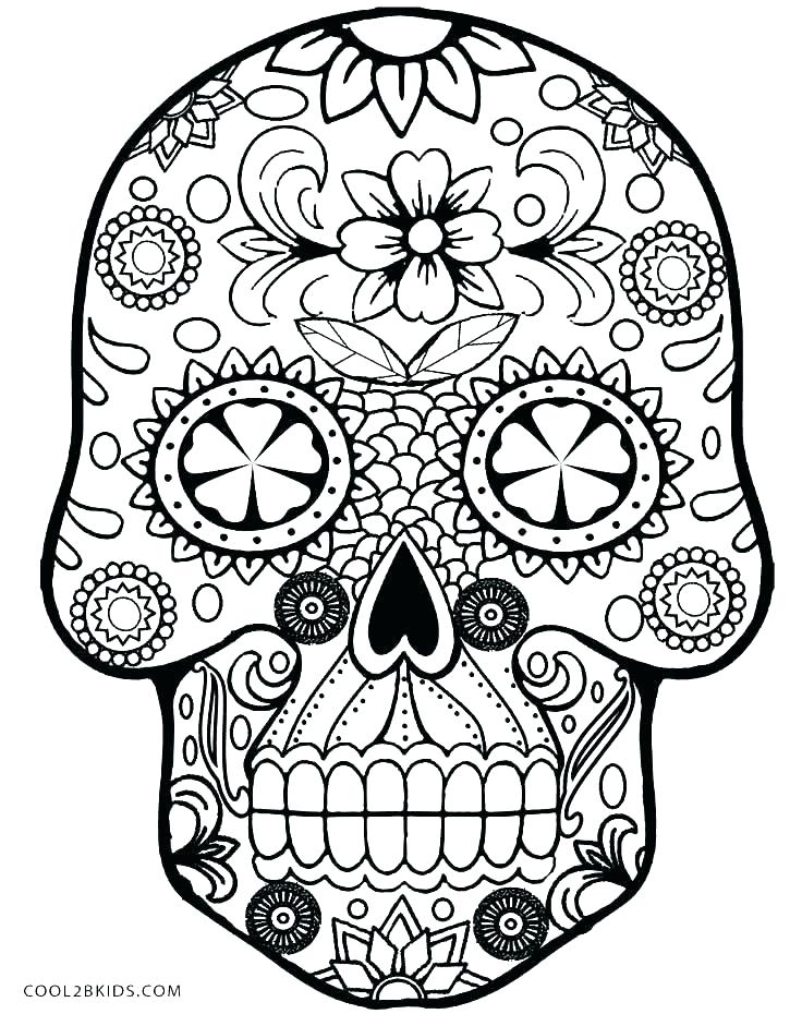 Sugar Skull Coloring Pages Pdf at GetDrawings | Free download