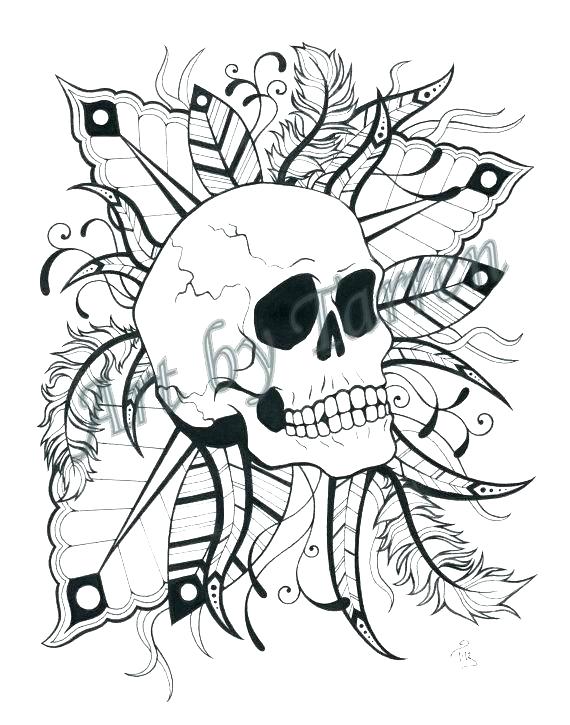 570x725 Skull Color Pages Coloring Pages For Grown Ups Free Coloring