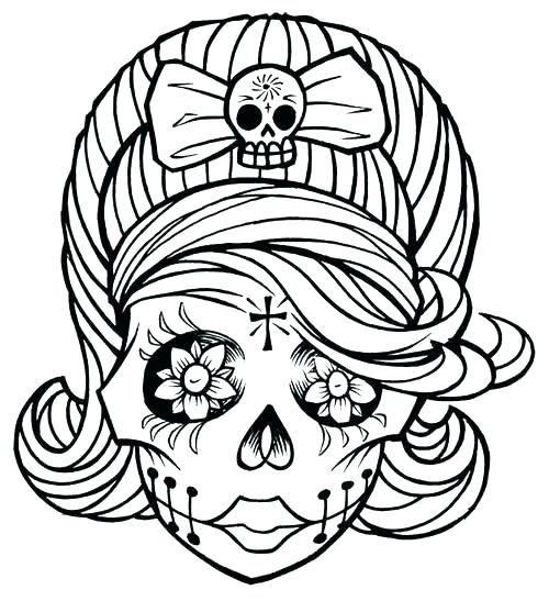 500x547 Sugar Skull Color Pages Skull Coloring Sheets Coloring Pages Sugar