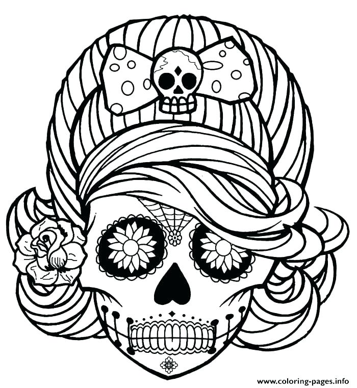 700x761 Sugar Skull Coloring Pages Free Skull Coloring Pages For Adults As