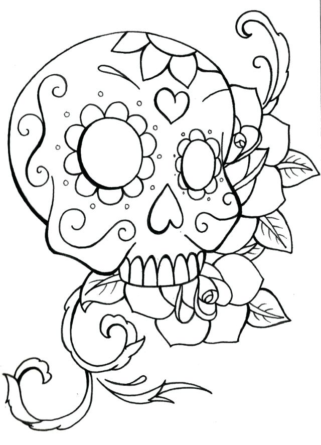 640x887 Sugar Skull Coloring Pages Pdf Free Download Printable Coloring