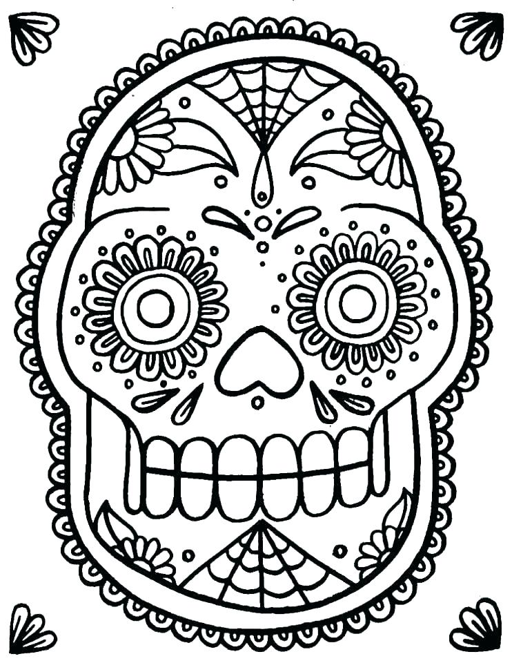 742x960 Skull Coloring Pages To Print Sugar Skull Coloring Pages Printable