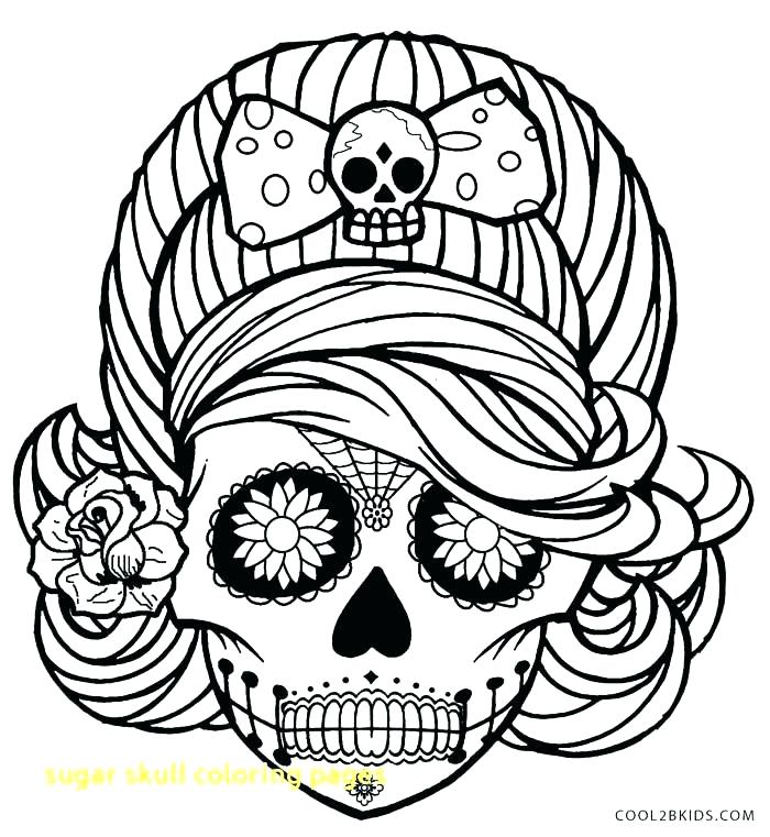 700x761 Sugar Skull Coloring Pages Printable Free Skull Coloring Pages