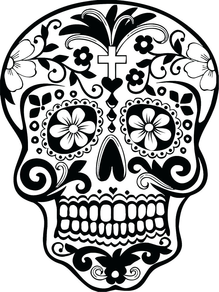 736x983 Unique Candy Skull Coloring Pages And Free Printable Sugar Skull