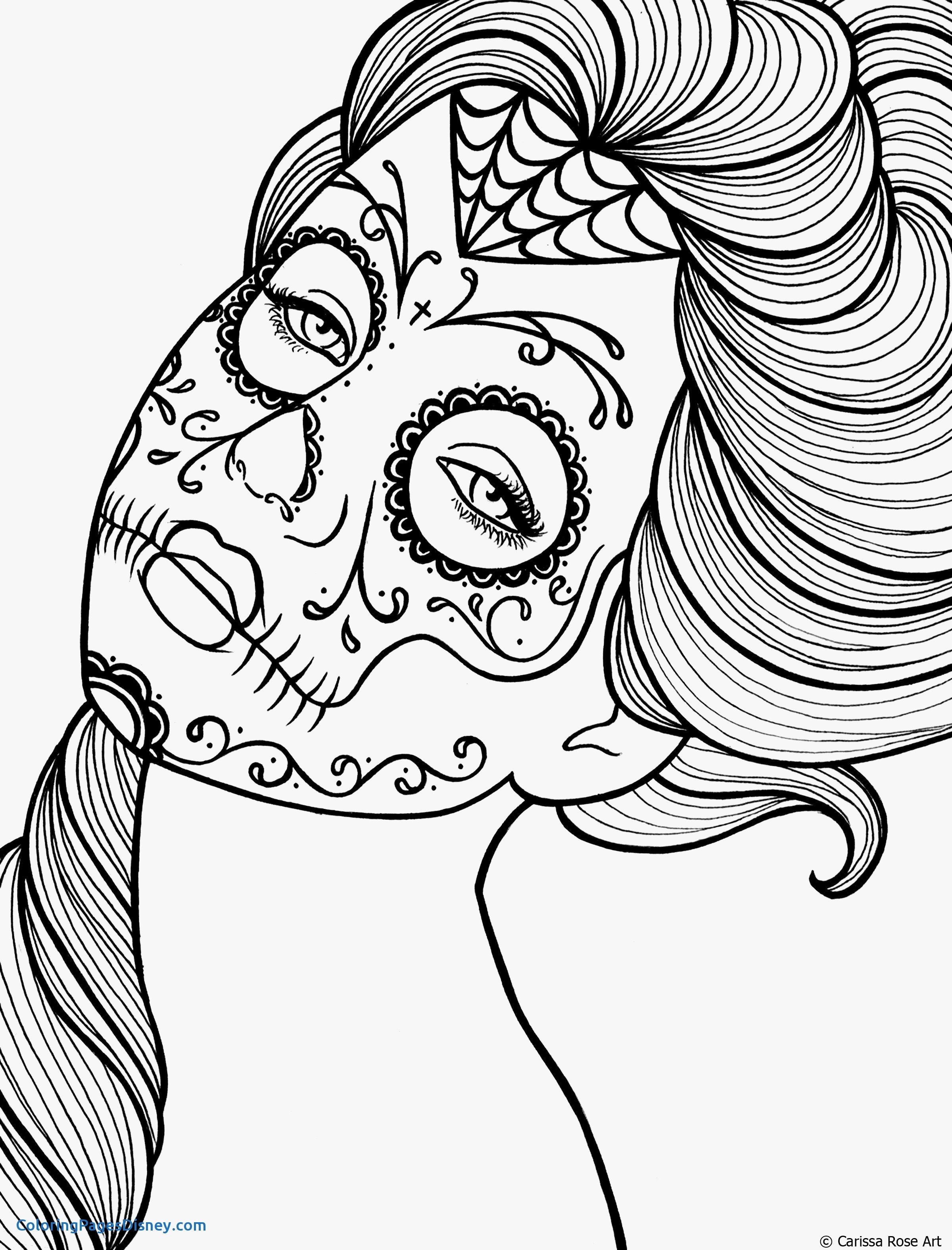 2400x3150 Pin Up Girls Coloring Pages Luxury Sugar Skull Girl Drawing