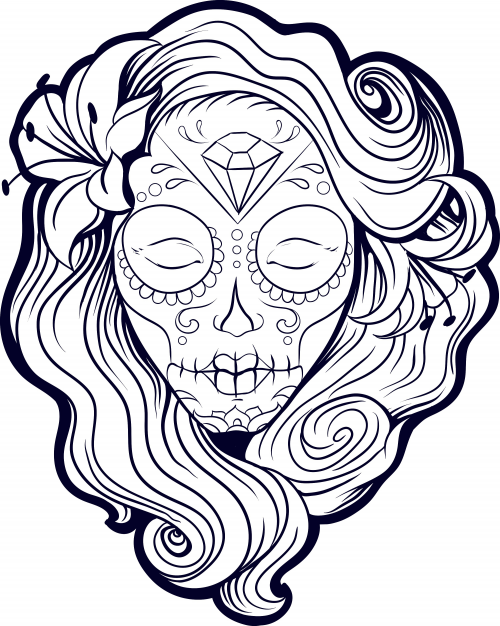 500x626 Sugar Skull Coloring Pages