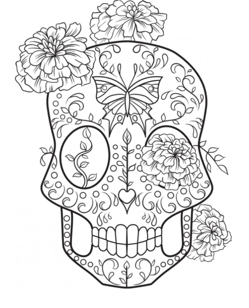 816x1010 Sugar Skull Girl Coloring Pages