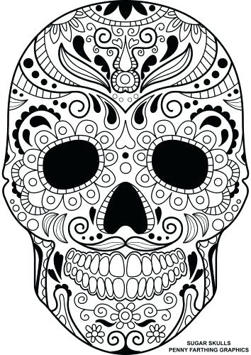 354x500 Coloring Pages Sugar Skulls Coloring Pages Skull Girl Colouring