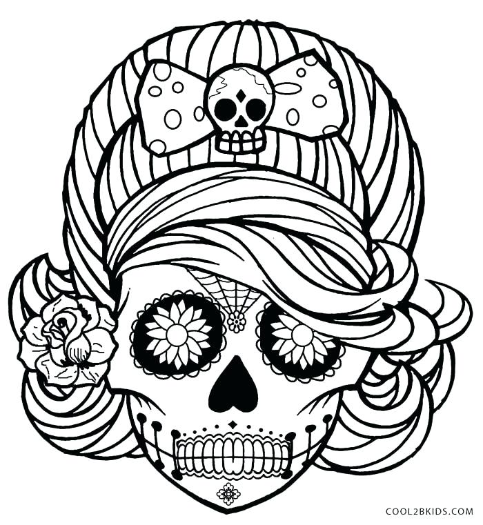700x761 Sugar Skulls Coloring Pages