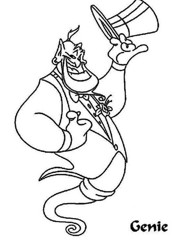 600x830 Genie In His Stylish Suit Coloring Page