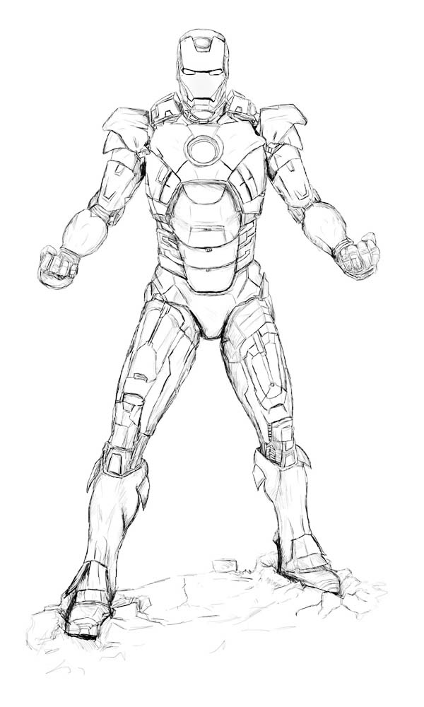 600x1000 Iron Man Suit Coloring Page