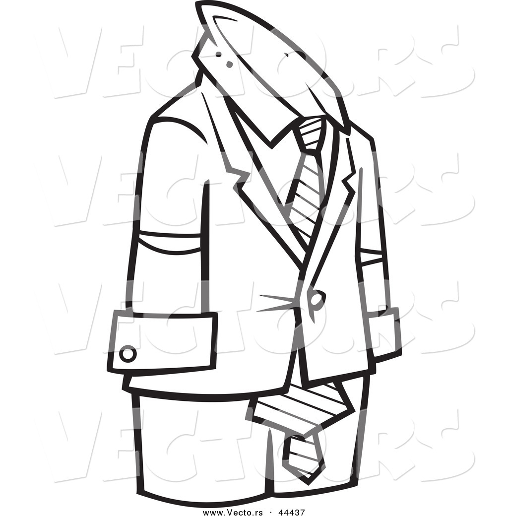 1024x1044 Vector Of A Empty Cartoon Business Man Suit