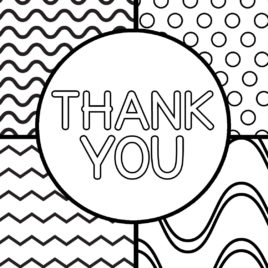 268x268 Thank You Coloring Pages Printable Thank You Cards For Kids My