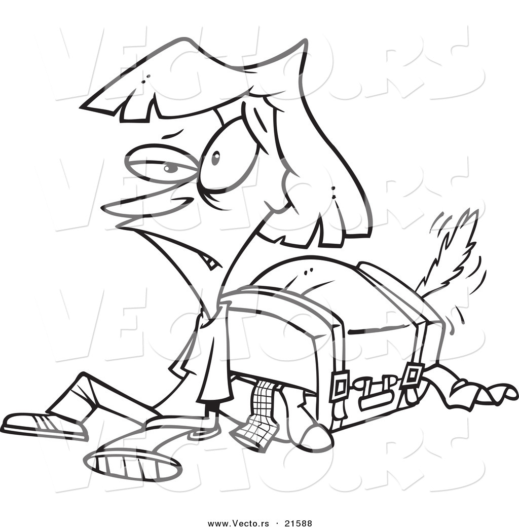 1024x1044 Empty Suitcase Coloring Page