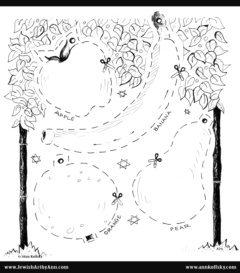 834x949 Succah Fruit Decoration Coloring Page