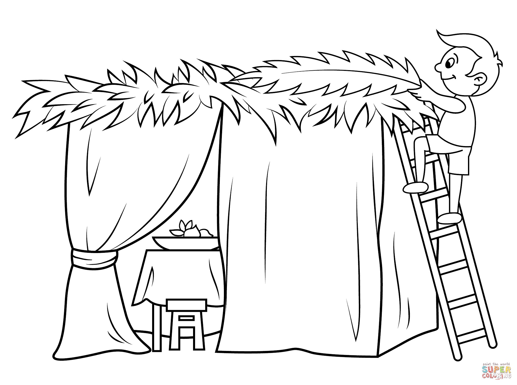 2046x1526 Sukkot Coloring Pages Inspirational Boy Builds A Sukkah Coloring