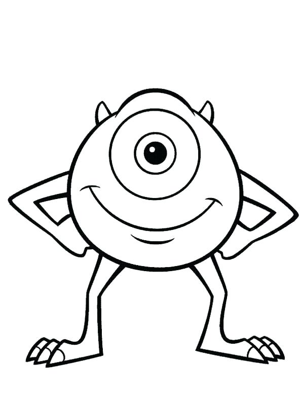 600x776 Mike Wazowski Coloring Pages Marvelous Mike Coloring Pages Part