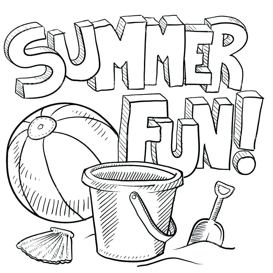 878x878 Beach Scene Coloring Page Summer Coloring Pages For Kindergarten