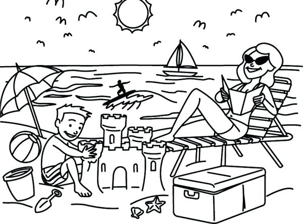 600x444 Coloring Summer Summer Beach Coloring Sheets Coloring Summer