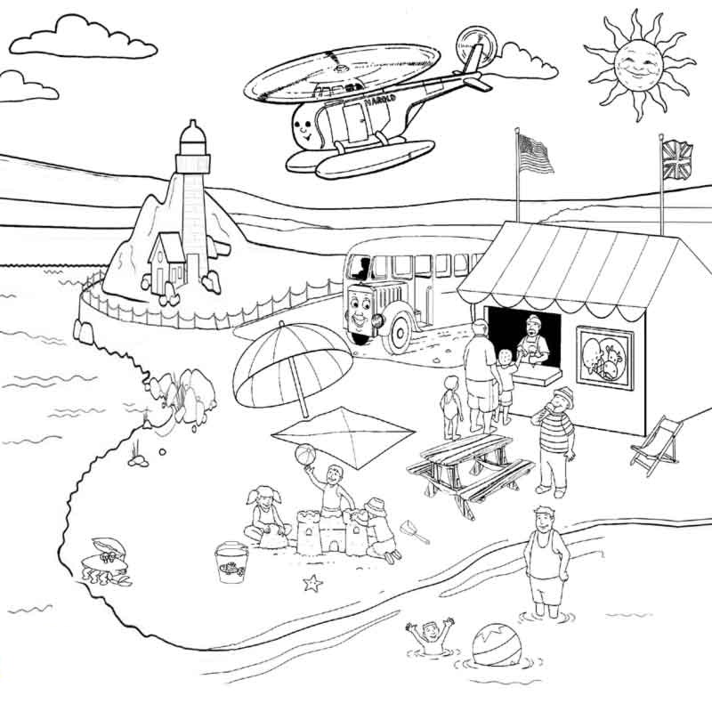 800x800 Summer Beach Coloring Pages Many Interesting Cliparts