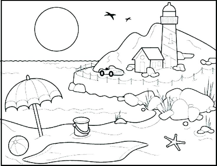 736x562 Beach Coloring Pages