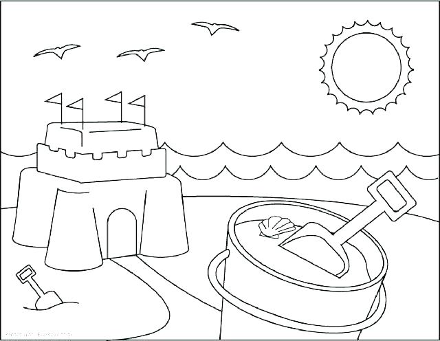 640x496 Beach Coloring Page
