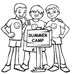 290x295 Summer Camp Coloring Page Coloring Book