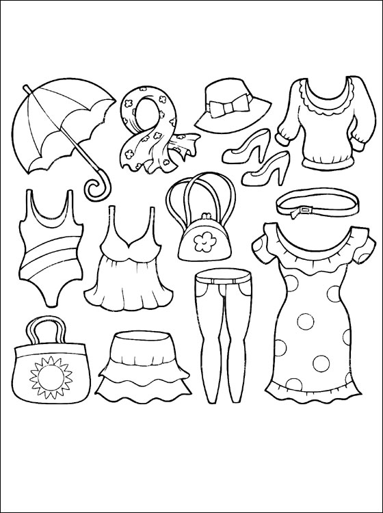 560x750 Summer Clothing Coloring Page Coloring Pages Shrinky Dinks