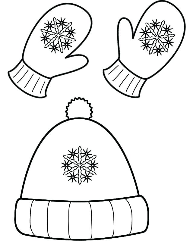 640x800 Clothing Coloring Pages Trend Hat And Mittens Winter Clothes