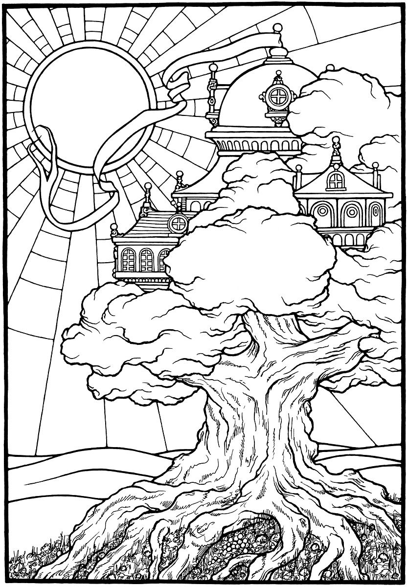 834x1200 Tree Castle From The Coloring Book Equinox New Coloring Sheets