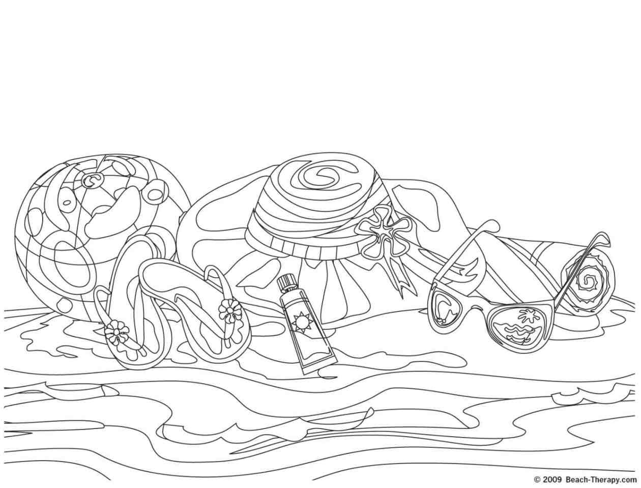 1260x959 Big Coloring Pages Of Beach Scenes Summer Scene Page Free