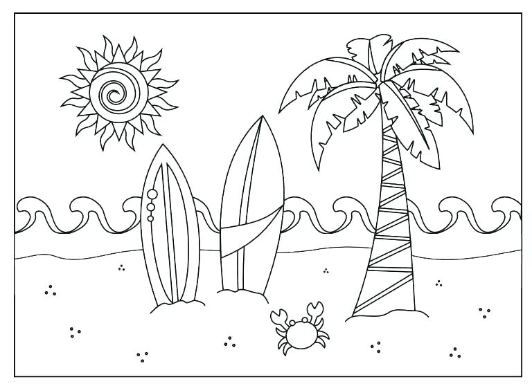 768x558 Kid Free Puzzles Beach Coloring Pages Beach Scene Coloring Page