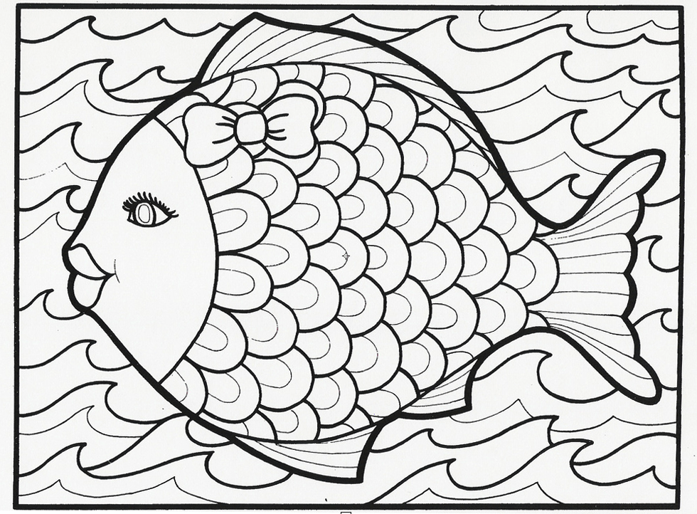 980x722 Fish Coloring Page