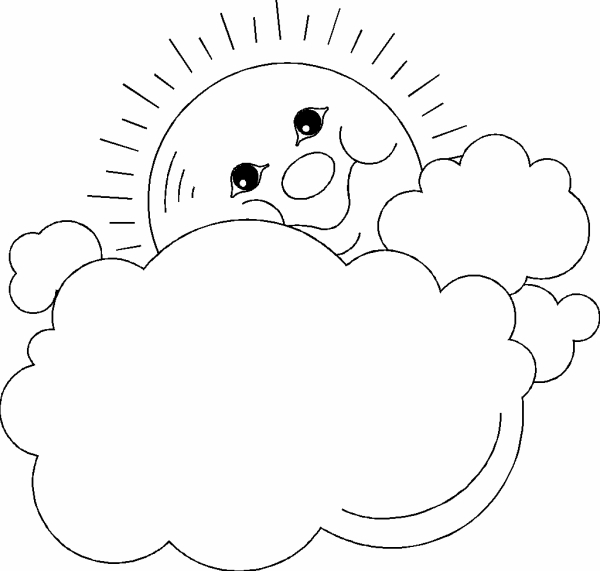 600x571 Coloring Pages Of The Sun And Clouds Photo Sun And Clouds Frame