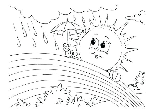 600x425 Coloring Page Sun Cloud Coloring Pages Sun With Clouds Page