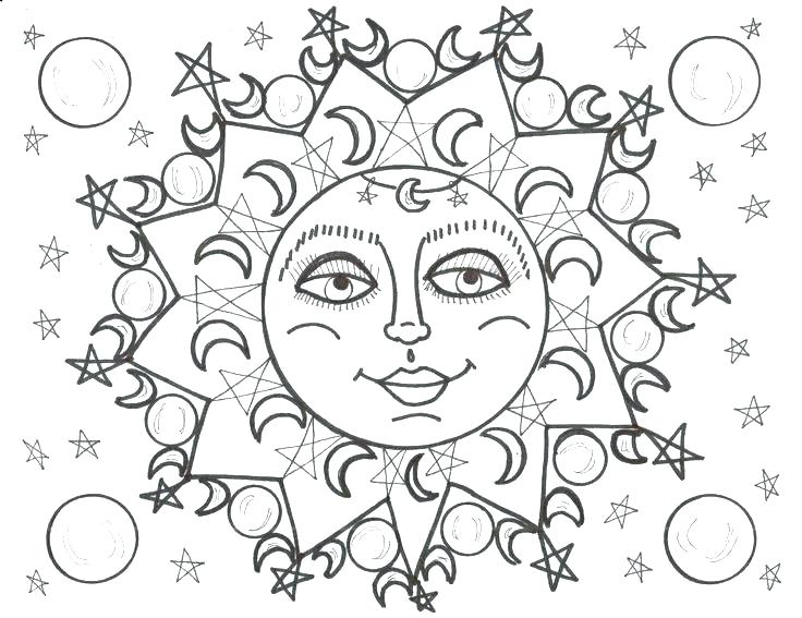 736x567 Moon Colouring Pages