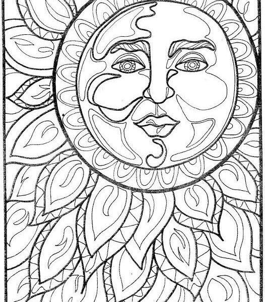 526x600 Moon Coloring Pages For Adults Sun Mandala Coloring Pages Free