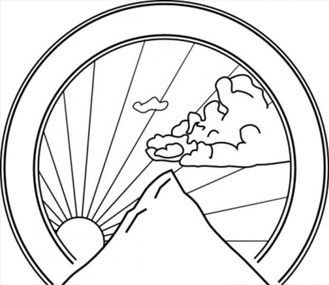 649x561 Mountain Sunshine Coloring Page Coloring Book
