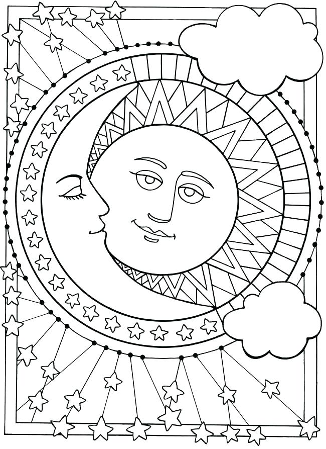 650x893 Moon Coloring Pages Free