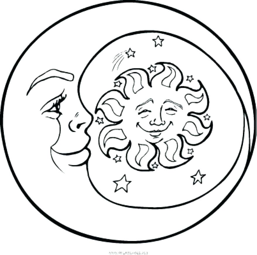 878x873 Sun And Moon Coloring Pages Together With Sun Moon Coloring Pages