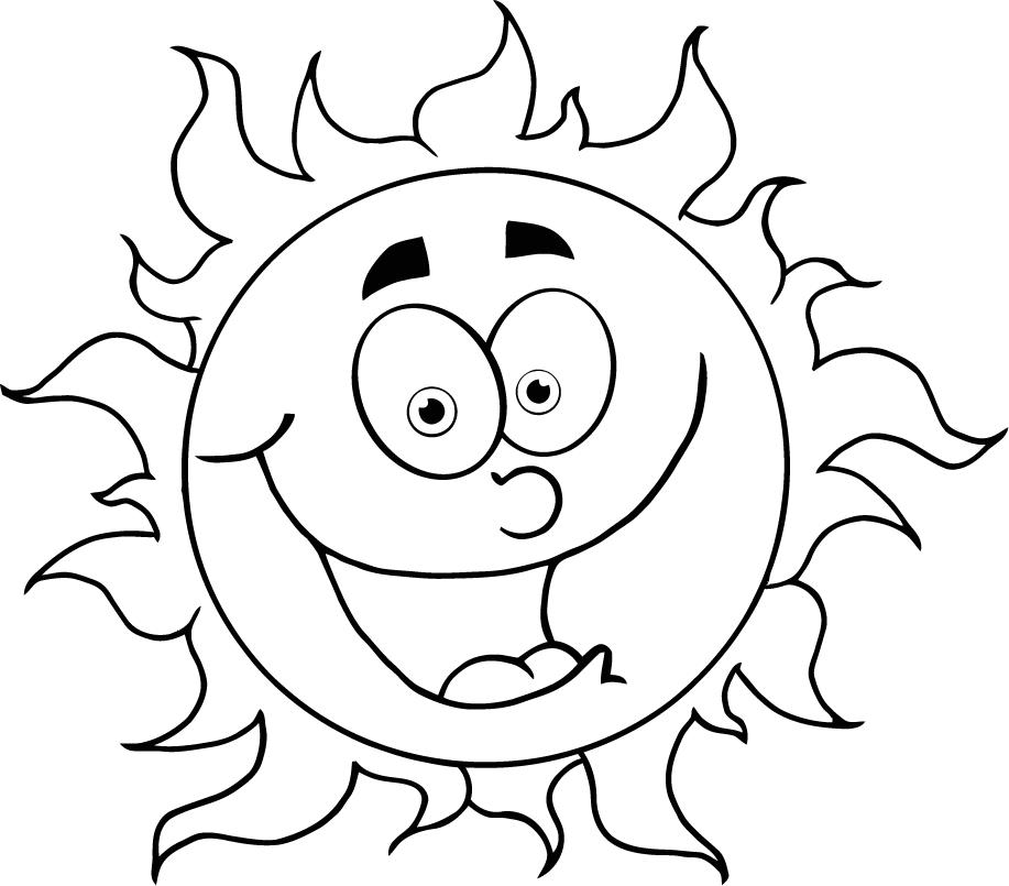 917x805 Colouring In Cartoon Sun For Kids